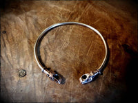 Viking Bronze Wolf Head Bracelet Bangle Arm Ring