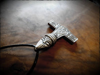 Norse Viking Raven Head Thors Hammer Mjolnir Pendant