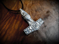 Norse Viking Raven Head Thors Hammer Mjolnir Pendant