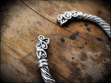 Sterling Silver Viking Wolf Bracelet Arm Ring