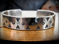 Viking Saxon Stamped Pewter Cuff Bracelet
