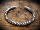 Sterling Silver Viking Raven Bracelet Arm Ring
