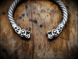 Sterling Silver Viking Wolf Bracelet Arm Ring