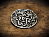 Viking Norse Pewter Circular Disc Brooch
