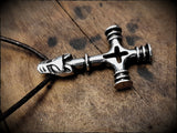 Sterling Silver Viking Wolf Cross Hammer Mjölnir Pendant