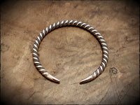 Viking Norse Celtic Twisted Torc Bracelet in Brass, Bronze or Sterling Silver