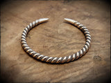 Viking Norse Celtic Twisted Torc Bracelet in Brass, Bronze or Sterling Silver
