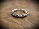 Viking Saxon Twisted Ring in Bronze, Brass or Sterling Silver